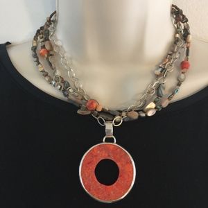Silpada Sponge Coral & Coordinating Jewelry (used)